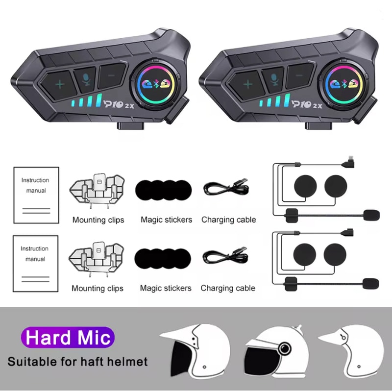 RideTalk BT53 Motorcycle Intercom Headset For 2 Riders With Waterproof Music Sharing 5