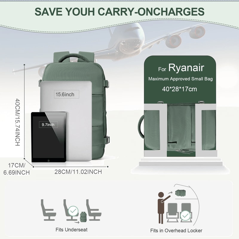 Jetwise Cabin Backpack Approved For Ryanair Travel 1