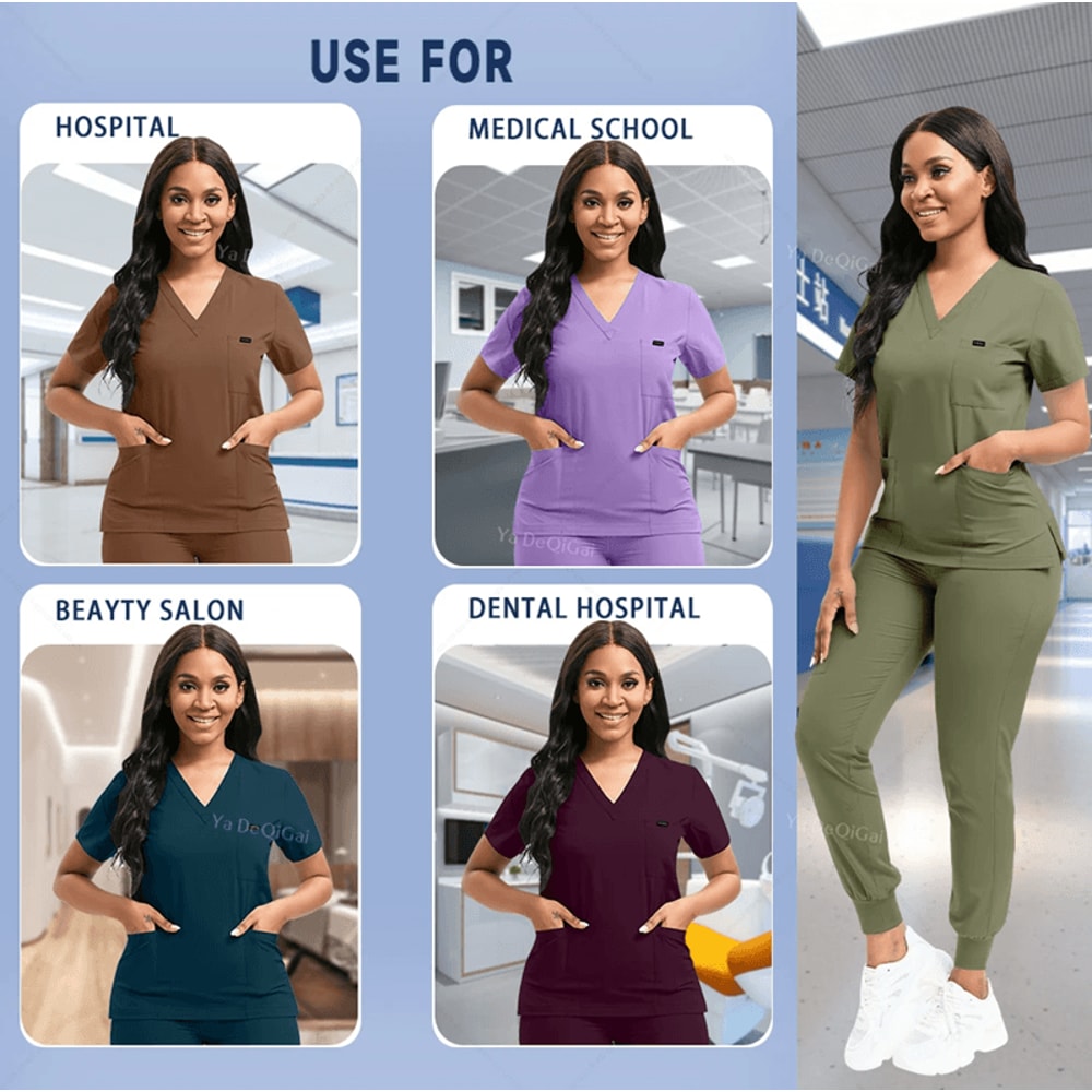 FlexCare Womens Stretch Jogger Scrub Set 1