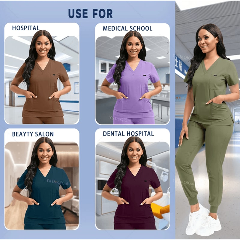 FlexCare Womens Stretch Jogger Scrub Set 1