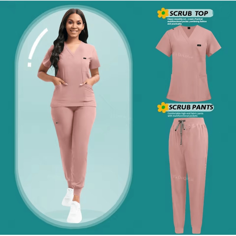 FlexCare Womens Stretch Jogger Scrub Set 4