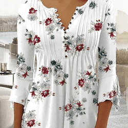 eleganceease womens printed long sleeve blouse