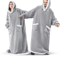 CozyWrap SuperLong Flannel Blanket Hoodie Oversized Wearable Blanket 4