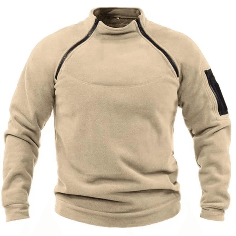 PolarGuard Men Fleece Sweatshirt Standing Neck Pullover 1
