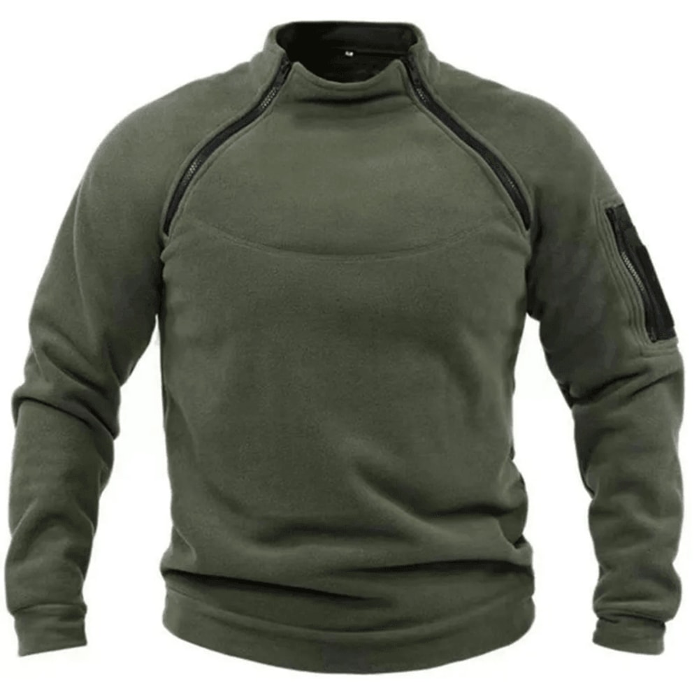 PolarGuard Men Fleece Sweatshirt Standing Neck Pullover 3