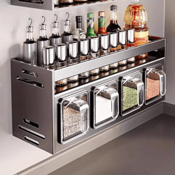 stellawall stainless steel wall mounted spice rack organizer