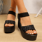 Leopard Wedge Peep Toe Sandals Women Platform Espadrille Summer Shoes 3