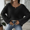 OffShoulder Flare Sleeve Sweater For Women Chic Knit Pullover 0