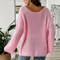 OffShoulder Flare Sleeve Sweater For Women Chic Knit Pullover 1