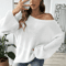 OffShoulder Flare Sleeve Sweater For Women Chic Knit Pullover 2