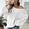 OffShoulder Flare Sleeve Sweater For Women Chic Knit Pullover 2