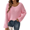 OffShoulder Flare Sleeve Sweater For Women Chic Knit Pullover 5