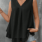 Flattering Flow Double Hem Plus Size Summer Vest Sleeveless V Neck Tank 0
