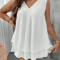 Flattering Flow Double Hem Plus Size Summer Vest Sleeveless V Neck Tank 3