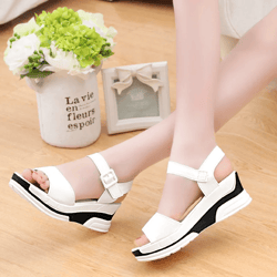 everyday soft leather gladiator wedge sandals