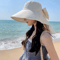 Effortless Korean Lace Wide Brim Sun Hat With UV Scarf 1