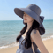 Effortless Korean Lace Wide Brim Sun Hat With UV Scarf 4