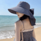 Effortless Korean Lace Wide Brim Sun Hat With UV Scarf 5