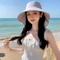 Effortless Korean Lace Wide Brim Sun Hat With UV Scarf 8