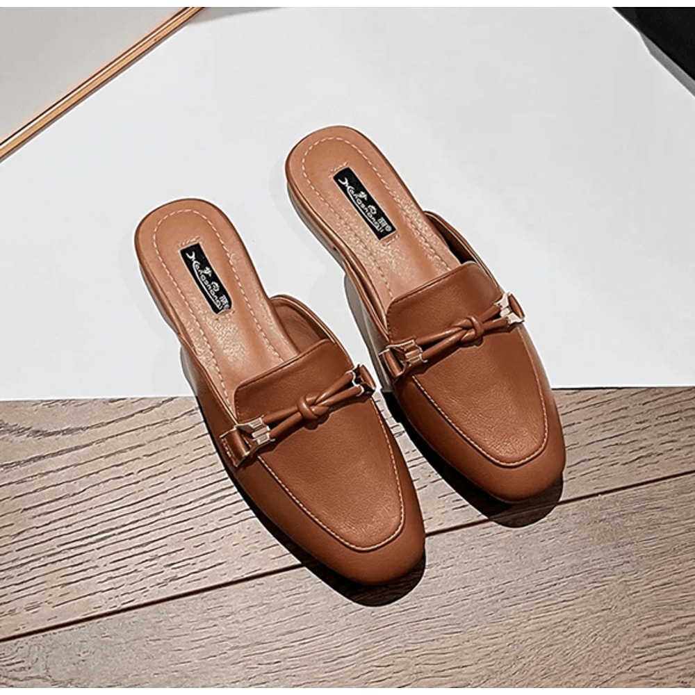 Elegant Comfort Womens Flat Slide Mules 1