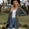 CozyFit V Neck Button Cardigan Soft Long Sleeve Ladies Casual Jacket 2
