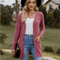 CozyFit V Neck Button Cardigan Soft Long Sleeve Ladies Casual Jacket 3