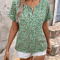 BloomEase Plus Size Floral V Neck Blouse 1