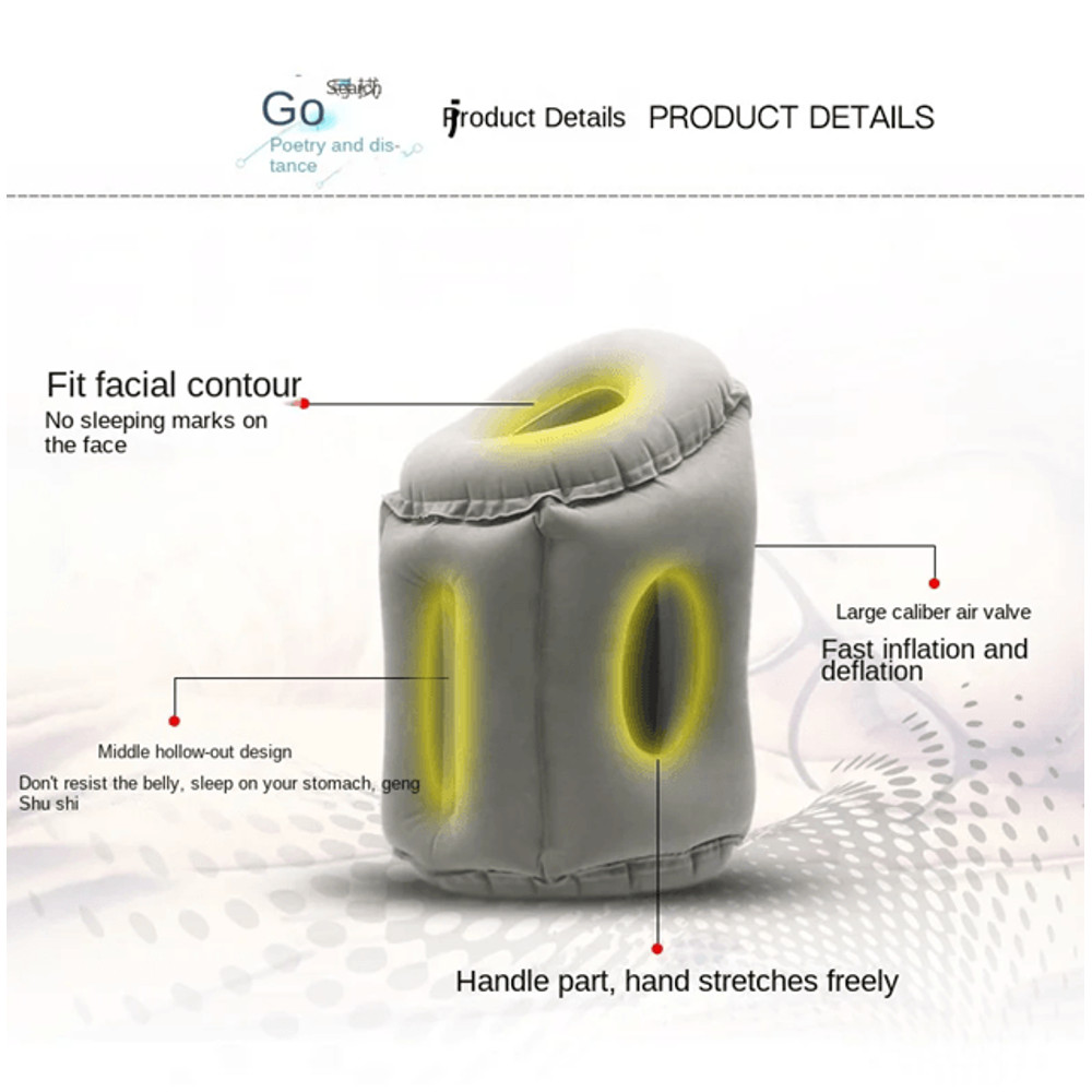 RestEase Inflatable Travel Pillow With Chin Support 2