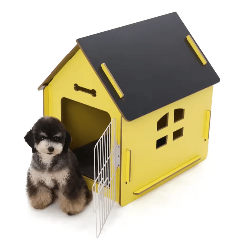 CozyWood Indoor Dog House Wooden Pet Bed For Small Dogs And Cats 6