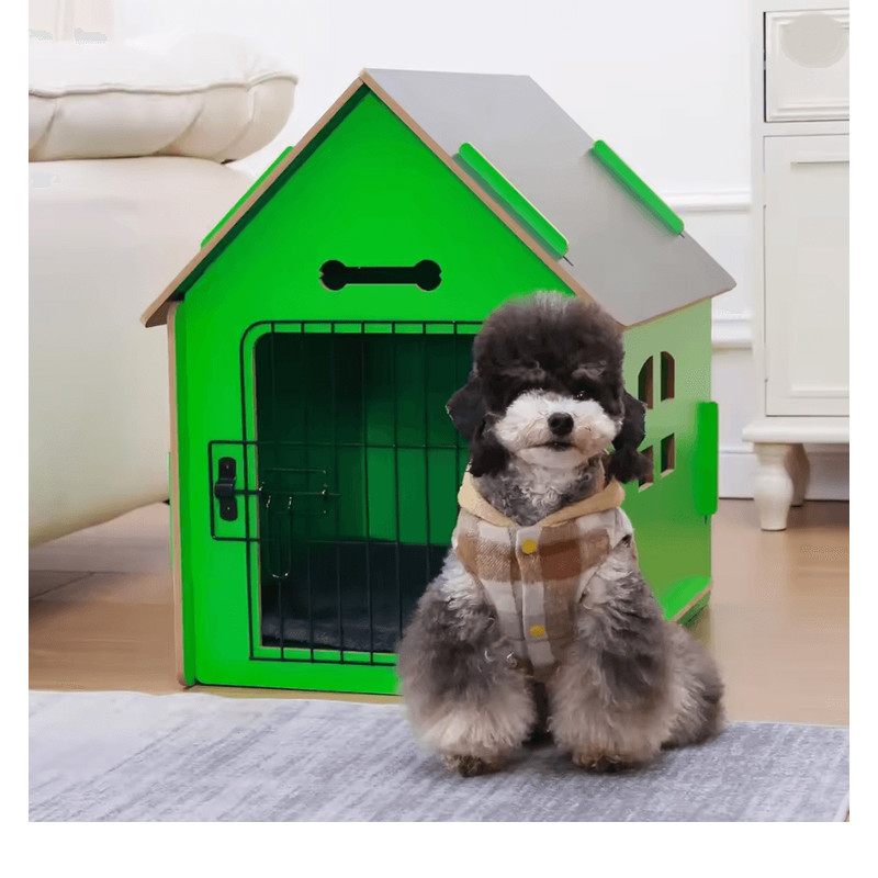 CozyWood Indoor Dog House Wooden Pet Bed For Small Dogs And Cats 8