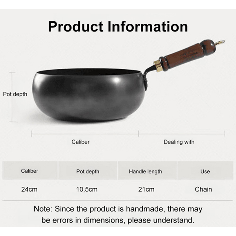 Big Belly Cast Iron Deep Pan With Lid Uncoated Iron Pan 2