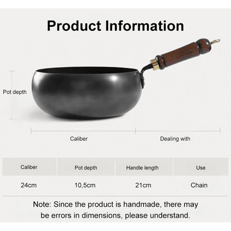 Big Belly Cast Iron Deep Pan With Lid Uncoated Iron Pan 2