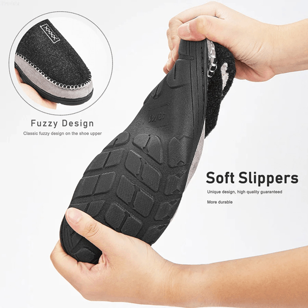 CozyThread Fuzzy Memory Foam House Slippers For Men 1