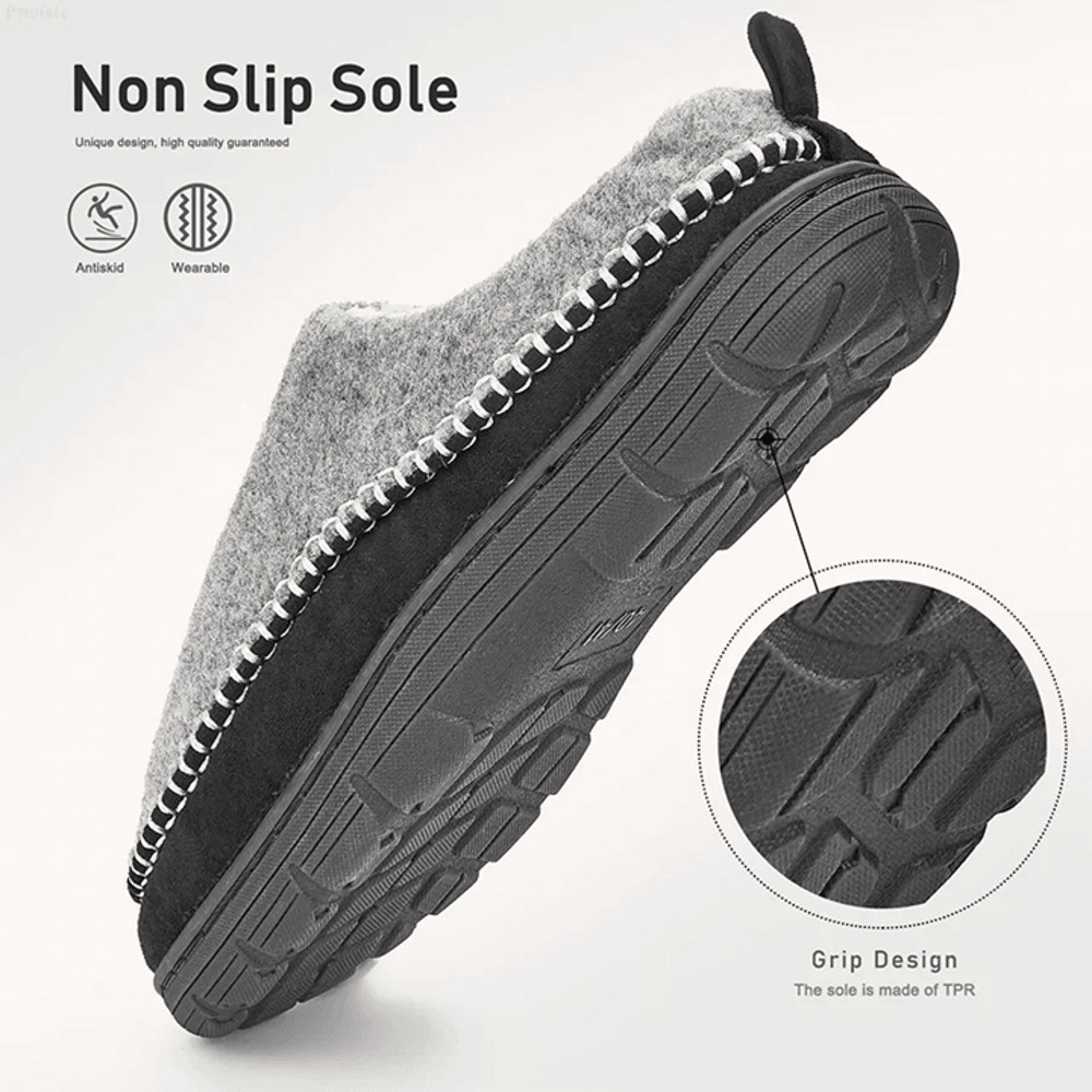 CozyThread Fuzzy Memory Foam House Slippers For Men 2