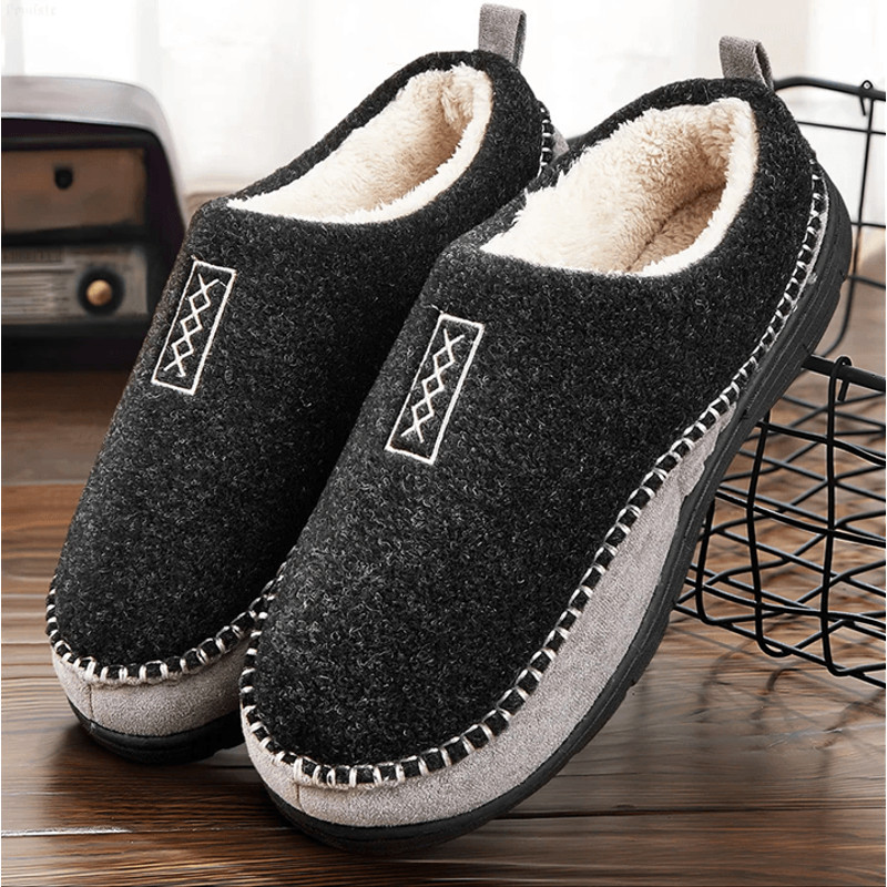 CozyThread Fuzzy Memory Foam House Slippers For Men 4
