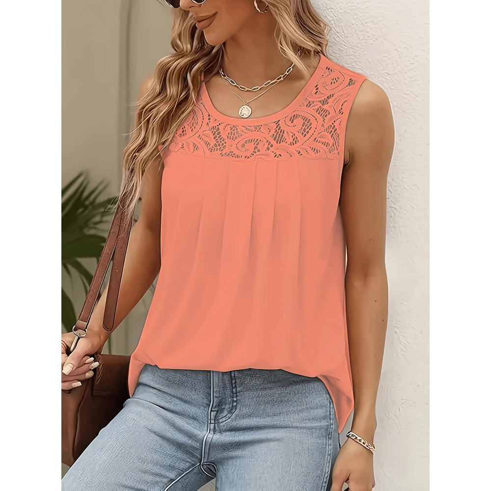 BreezyCurve Plus Size Sleeveless Ruffle Crop Top 0