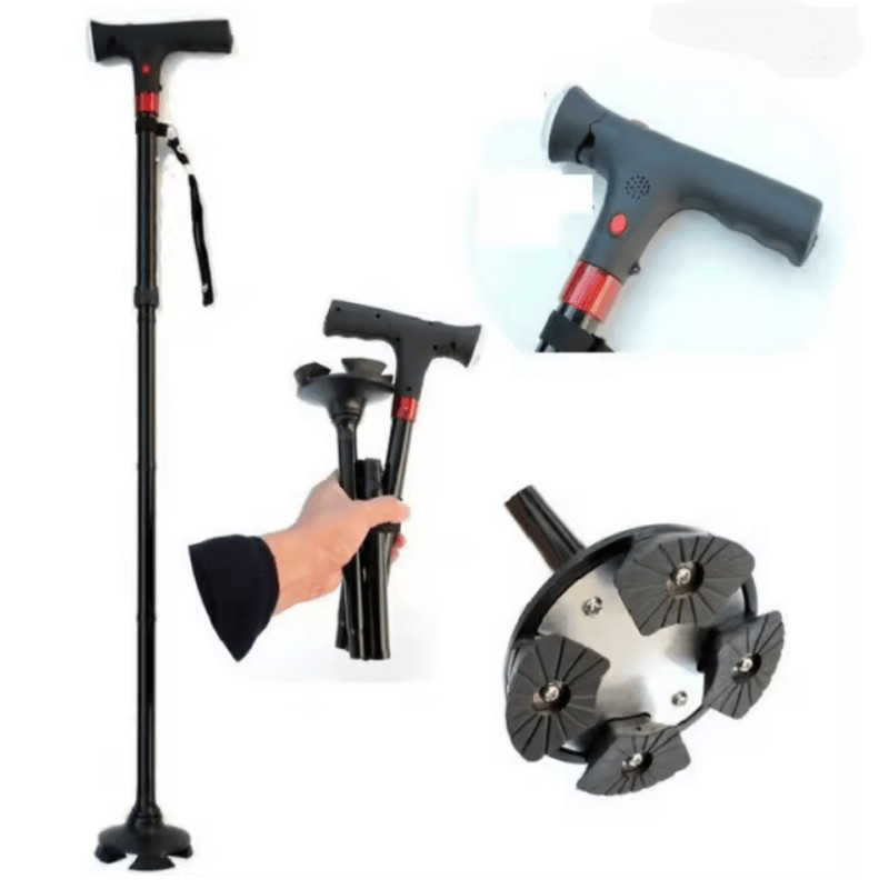 Folding Adjustable Walking Cane With LED Light 4