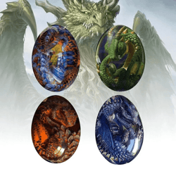 mystic dragon egg resin statue transparent crystal fantasy ornament