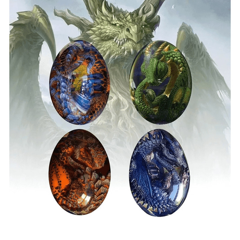 Mystic Dragon Egg Resin Statue Transparent Crystal Fantasy Ornament 0