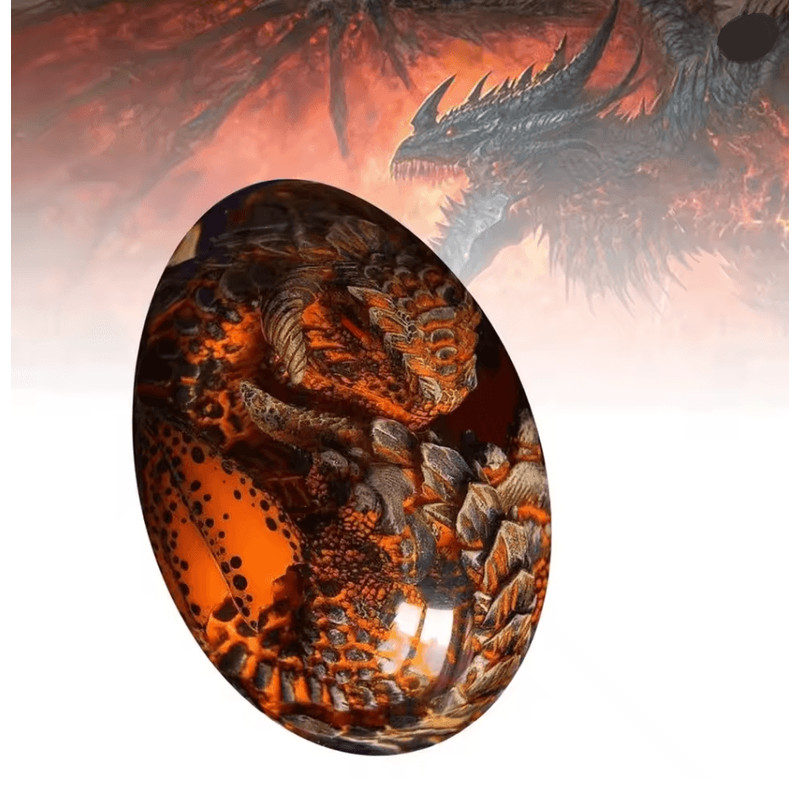 Mystic Dragon Egg Resin Statue Transparent Crystal Fantasy Ornament 1