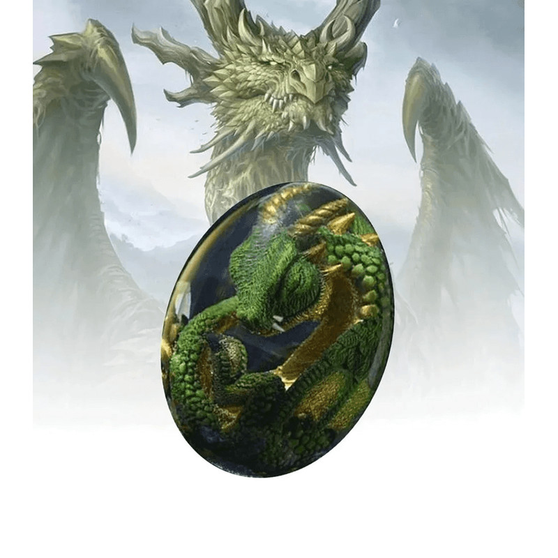 Mystic Dragon Egg Resin Statue Transparent Crystal Fantasy Ornament 4