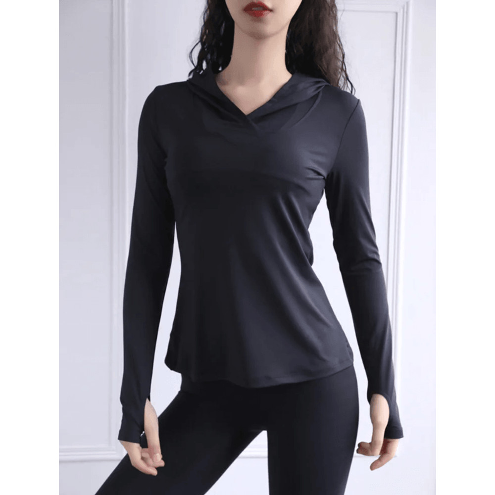 AirFlex Mesh Thumb Hole Yoga Top Lightweight LongSleeve Fitness Hoodie 0