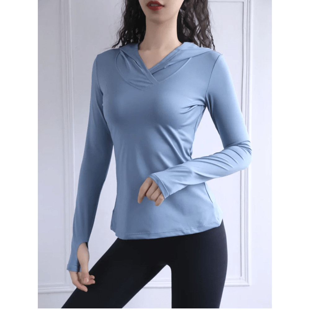 AirFlex Mesh Thumb Hole Yoga Top Lightweight LongSleeve Fitness Hoodie 2