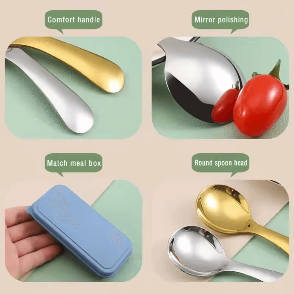 TrailMate Mini Portable Spoon And Fork Set Stainless Steel Outdoor Cutlery 1