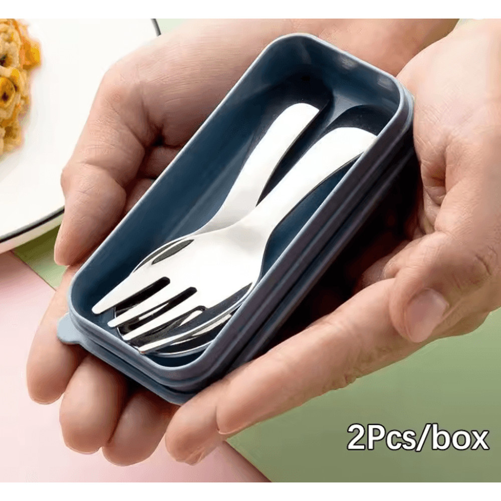 TrailMate Mini Portable Spoon And Fork Set Stainless Steel Outdoor Cutlery 2