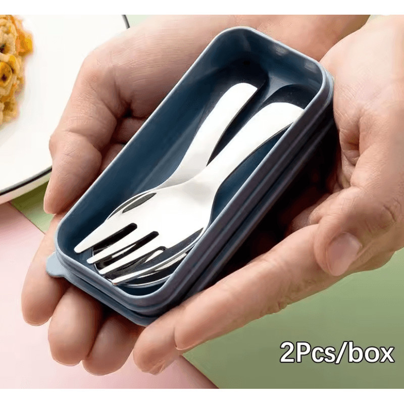 TrailMate Mini Portable Spoon And Fork Set Stainless Steel Outdoor Cutlery 2