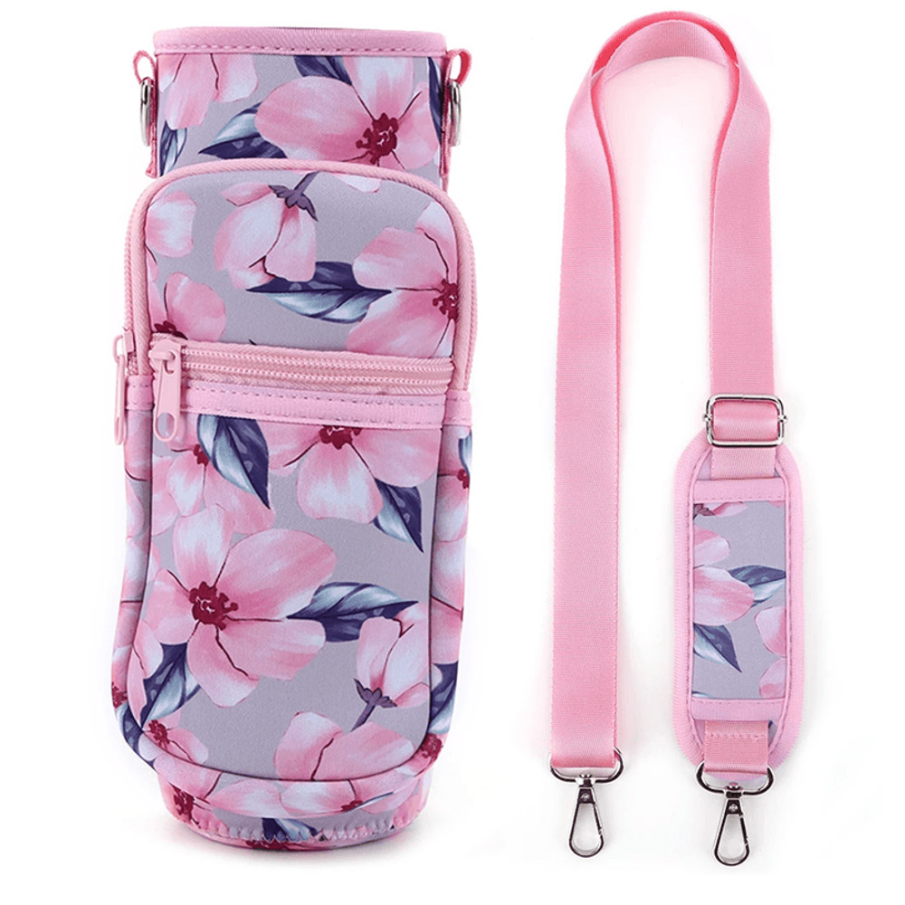 HydraGo Portable Water Bottle Carrier Bag Neoprene Sports Bottle Holder With Strap And Phone Pocket 4