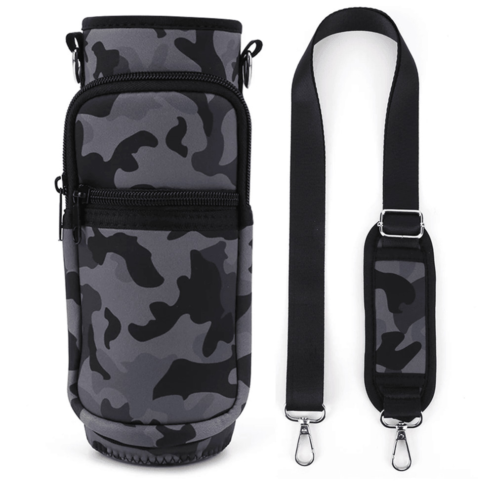 HydraGo Portable Water Bottle Carrier Bag Neoprene Sports Bottle Holder With Strap And Phone Pocket 5