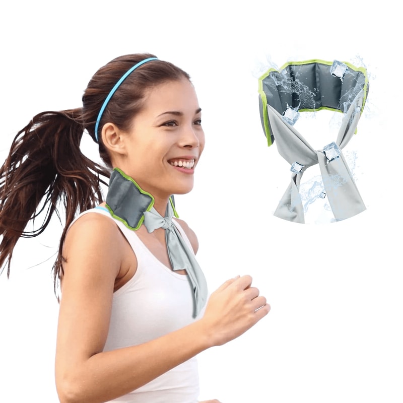 CoolComfort Evaporative Ice Neck Wrap Lightweight Reusable Cooling Scarf 0