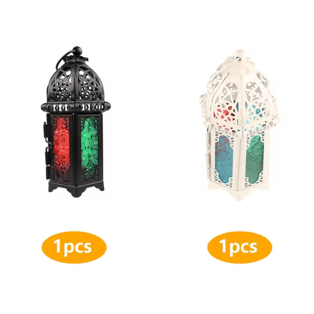 Moroccan Glow Hanging Glass Candle Lantern 9
